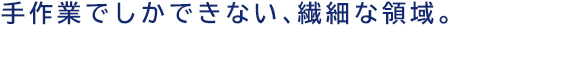 手作業でしかできない、繊細な領域。